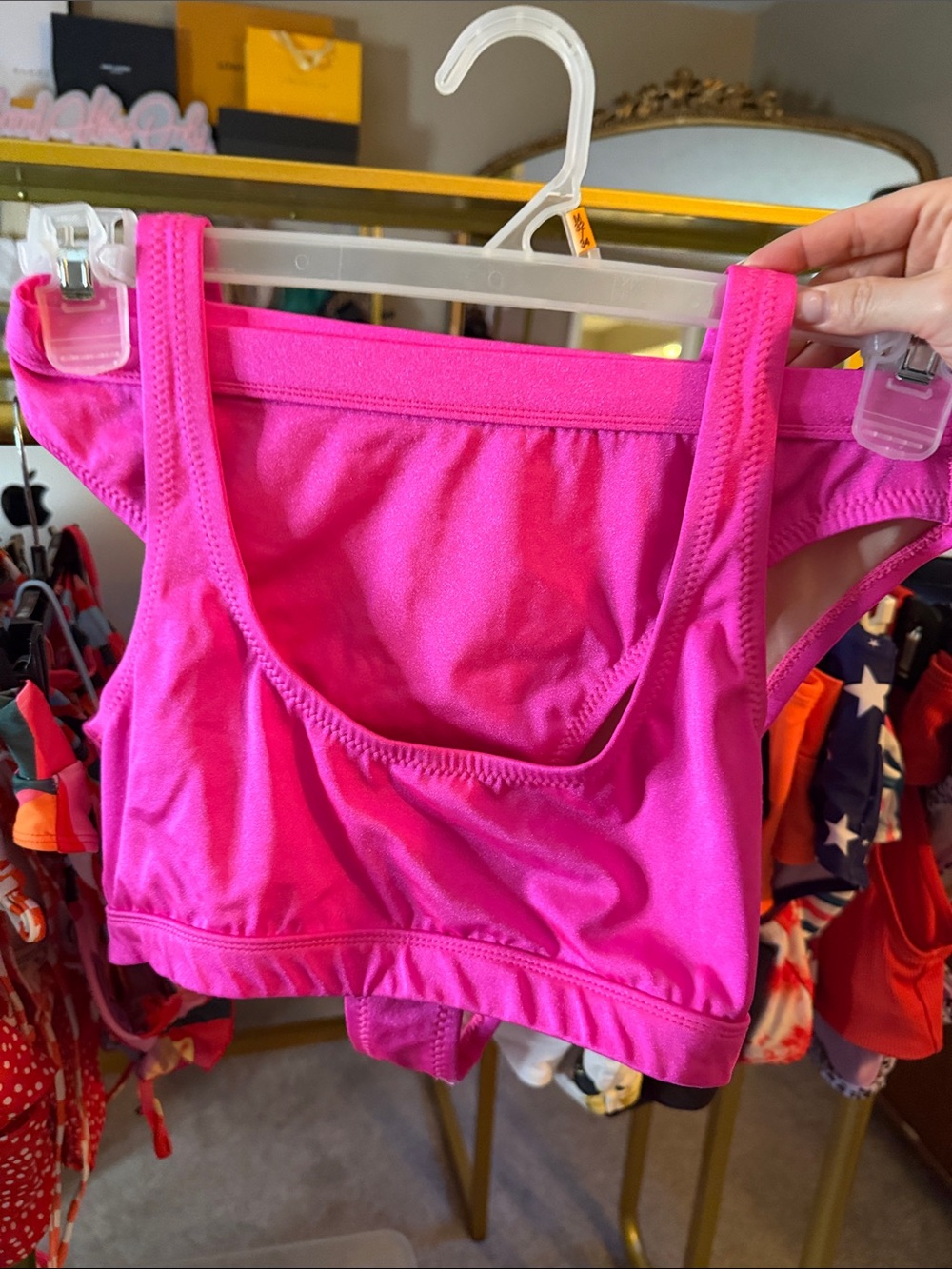 hot pink two piece